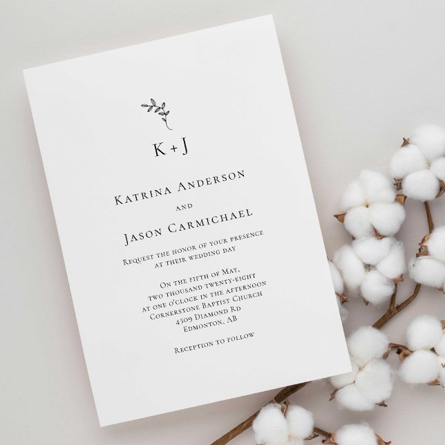 Invitación Elegante Boda Mínimo Simple Monograma (Subido por el creador)