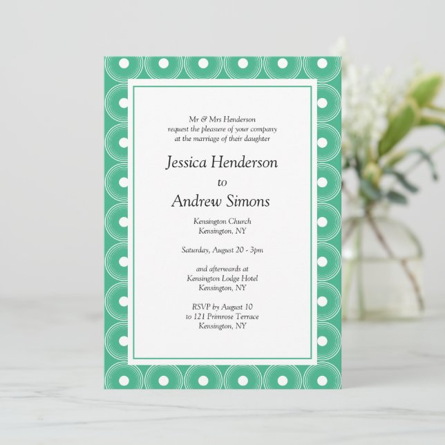 Invitación Elegante Boda Mint Green (Anverso de pie)