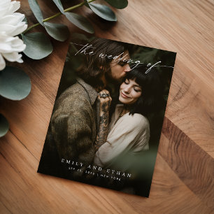 Invitación Elegante Boda moderado de fotografía móvil con cód