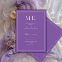 Elegante Boda Moderna con Monograma Púrpura