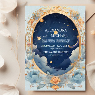 Invitación Elegante, Boda Moderna de Constelaciones Celestes