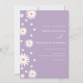 Invitación Elegante Boda Moderna de Lavanda Púrpura