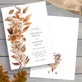 Invitación Elegante Boda Moderna de Otoño
