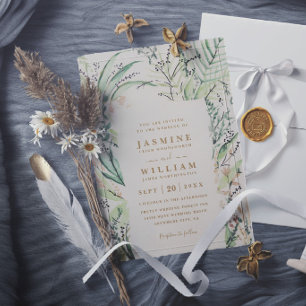 Invitación Elegante Boda Moderna Destino Tropical Fresco