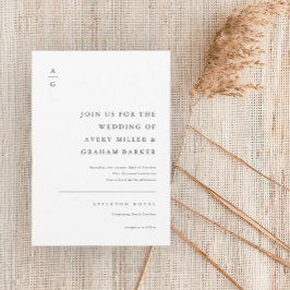 Invitación Elegante Boda Moderna en Blanco y Negro