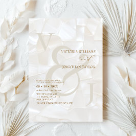 Invitación Elegante Boda Moderna Neutra Marrón