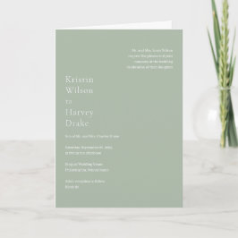 Invitación Elegante Boda Moderna Verde Salvia