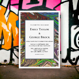 Invitación Elegante Boda moderno abstracto y colorido