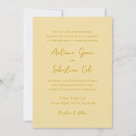 Invitación Elegante Boda moderno amarillo de mantequilla
