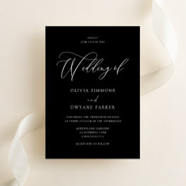 Invitación Elegante Boda moderno, blanco y negro