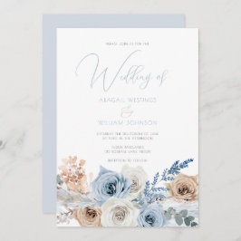 Invitación Elegante Boda moderno Boho Blue