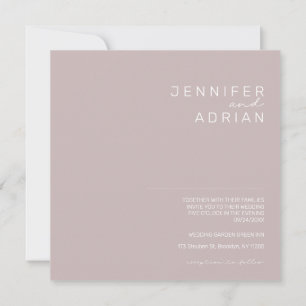 Invitación Elegante Boda moderno color rosa rosado minimalist