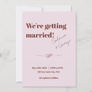 Invitación Elegante Boda moderno de código QR escrito a mano