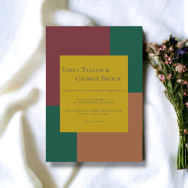 Invitación Elegante Boda moderno de color simple Minimalista