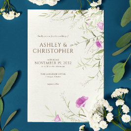 Invitación Elegante Boda moderno de flores silvestres fuera d