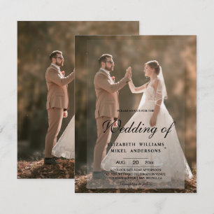 Invitación Elegante Boda moderno de foto delantera y trasera