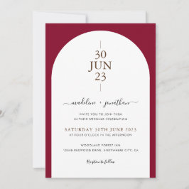 Invitación Elegante Boda moderno de fotos de la puerta roja d