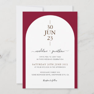 Invitación Elegante Boda moderno de fotos de la puerta roja d