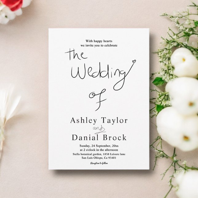 Invitación Elegante Boda moderno de Moda blanca y negra (Subido por el creador)