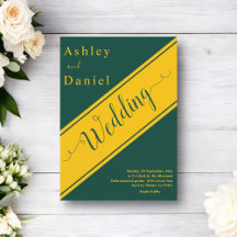 Elegante Boda Moderno De Moda Verde Y Oro De Lujo