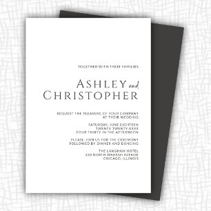 Invitación Elegante Boda moderno de pizarra oscura
