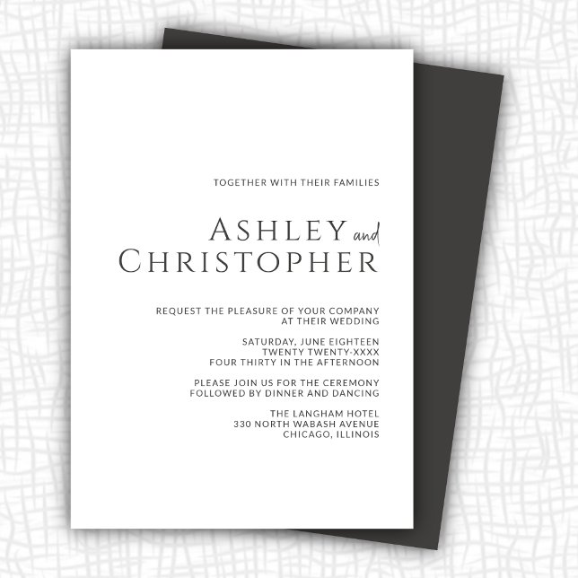 Invitación Elegante Boda moderno de pizarra oscura (Subido por el creador)