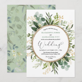 Invitación Elegante Boda moderno de vegetación botánica