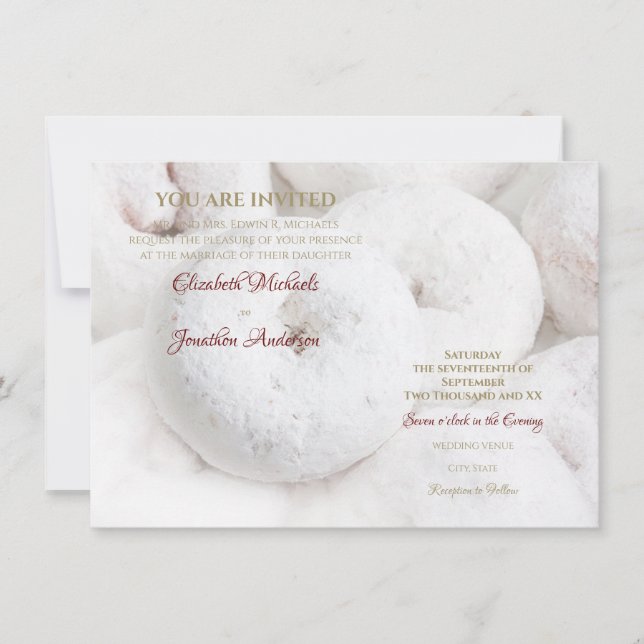 Invitación Elegante Boda moderno Eéreo White Doughnut (Anverso)