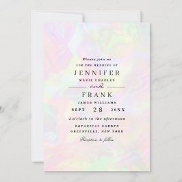 Invitación Elegante Boda moderno holográfico irlandés