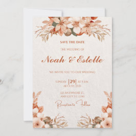 Invitación Elegante Boda moderno Minimalista de tipografía fl
