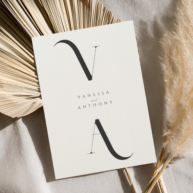 Invitación Elegante Boda moderno Minimalista negro y crudo (Subido por el creador)