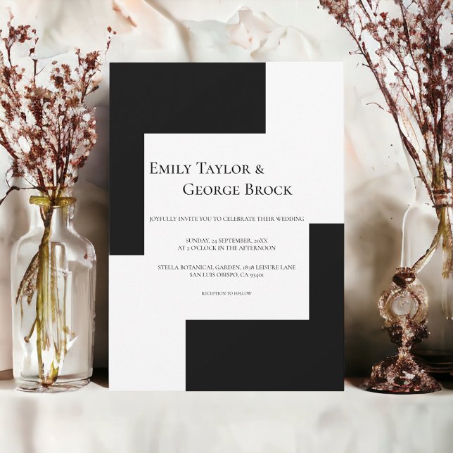 Invitación Elegante Boda moderno Minimalista y negro (Subido por el creador)