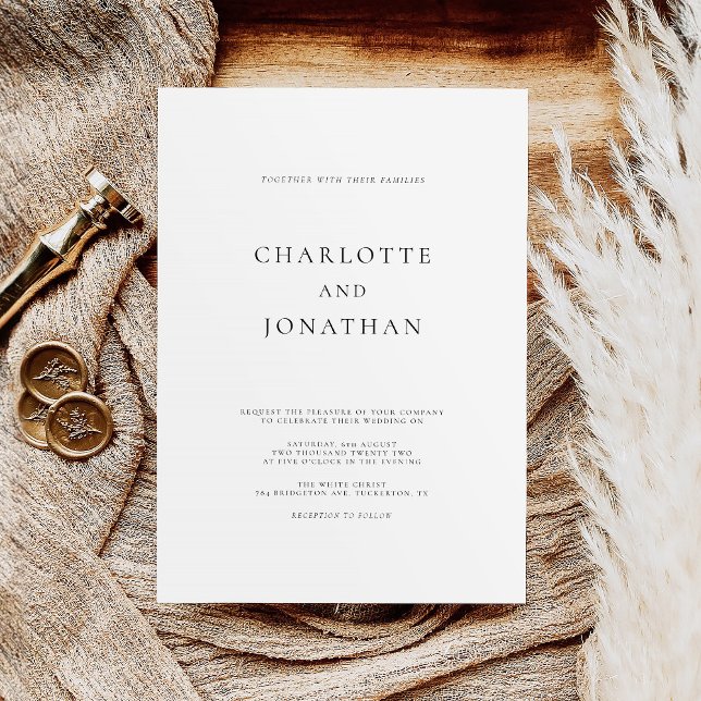 Invitación Elegante Boda moderno negro y blanco (Subido por el creador)