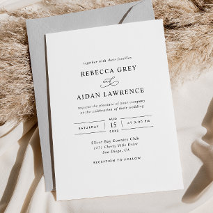 Invitación Elegante Boda moderno negro y blanco