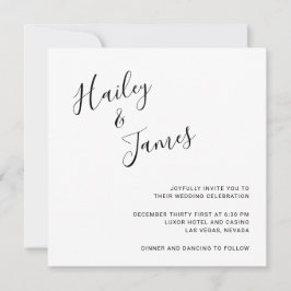 Invitación Elegante Boda moderno negro y blanco