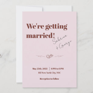 Invitación Elegante Boda moderno retro manuscrito