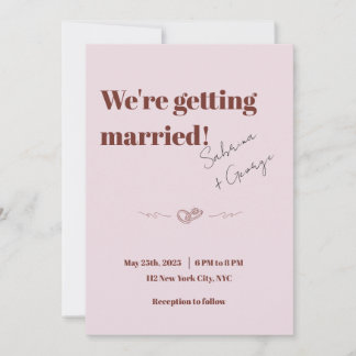 Invitación Elegante Boda moderno retro manuscrito