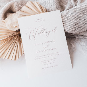 Invitación Elegante Boda moderno rosa y blanco