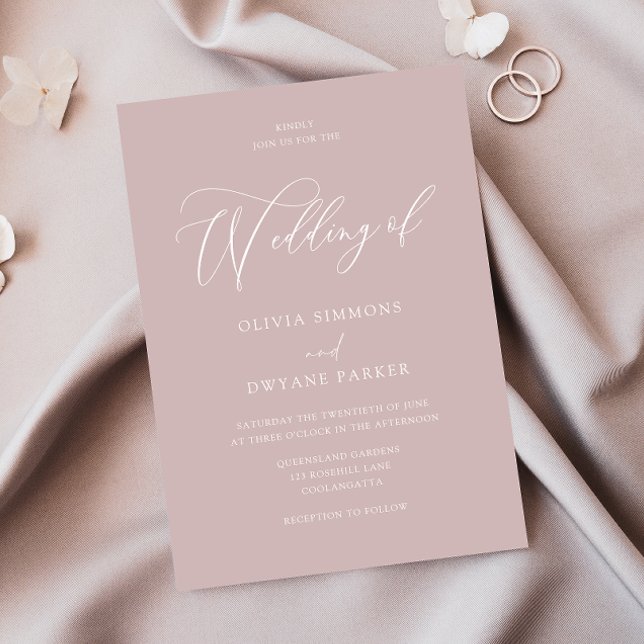 Invitación Elegante Boda moderno rosa y turbio (Subido por el creador)