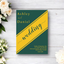 Elegante Boda Moderno Verde Y Dorado Delicado