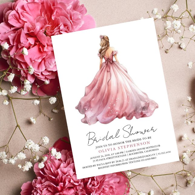 Invitación Elegante Boda moderno Vestido Bridal Shower (Subido por el creador)