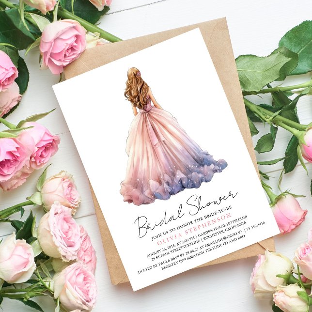 Invitación Elegante Boda moderno Vestido Bridal Shower (Subido por el creador)
