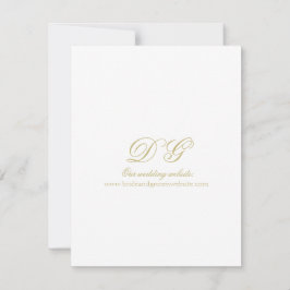 Invitación Elegante Boda Monograma Blanco y Oro Detalles