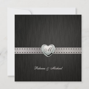 Invitación Elegante Boda Monograma (con texto)