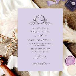 Invitación Elegante Boda Monograma de Lavanda