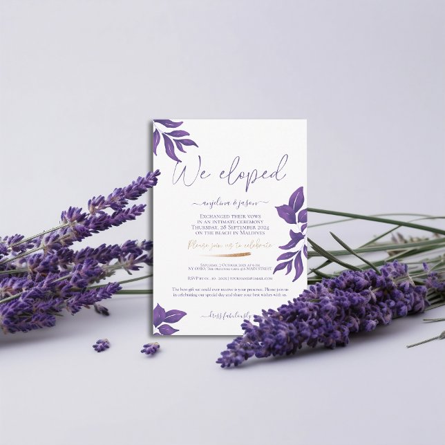 Invitación Elegante Boda Morada (Subido por el creador)