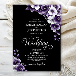 Invitación Elegante Boda morado floral
