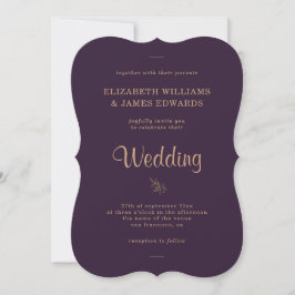 Invitación Elegante Boda morado morado morado
