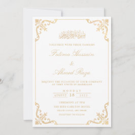 Invitación Elegante Boda musulmán blanco Nikah islámico