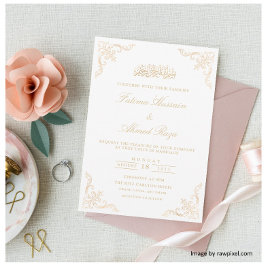 Invitación Elegante Boda musulmán blanco Nikah islámico